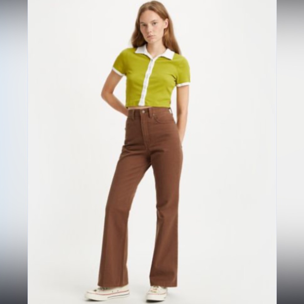 Levi’s Movin on High Waisted Flare Denim in Fondue Fudge Brown size 26